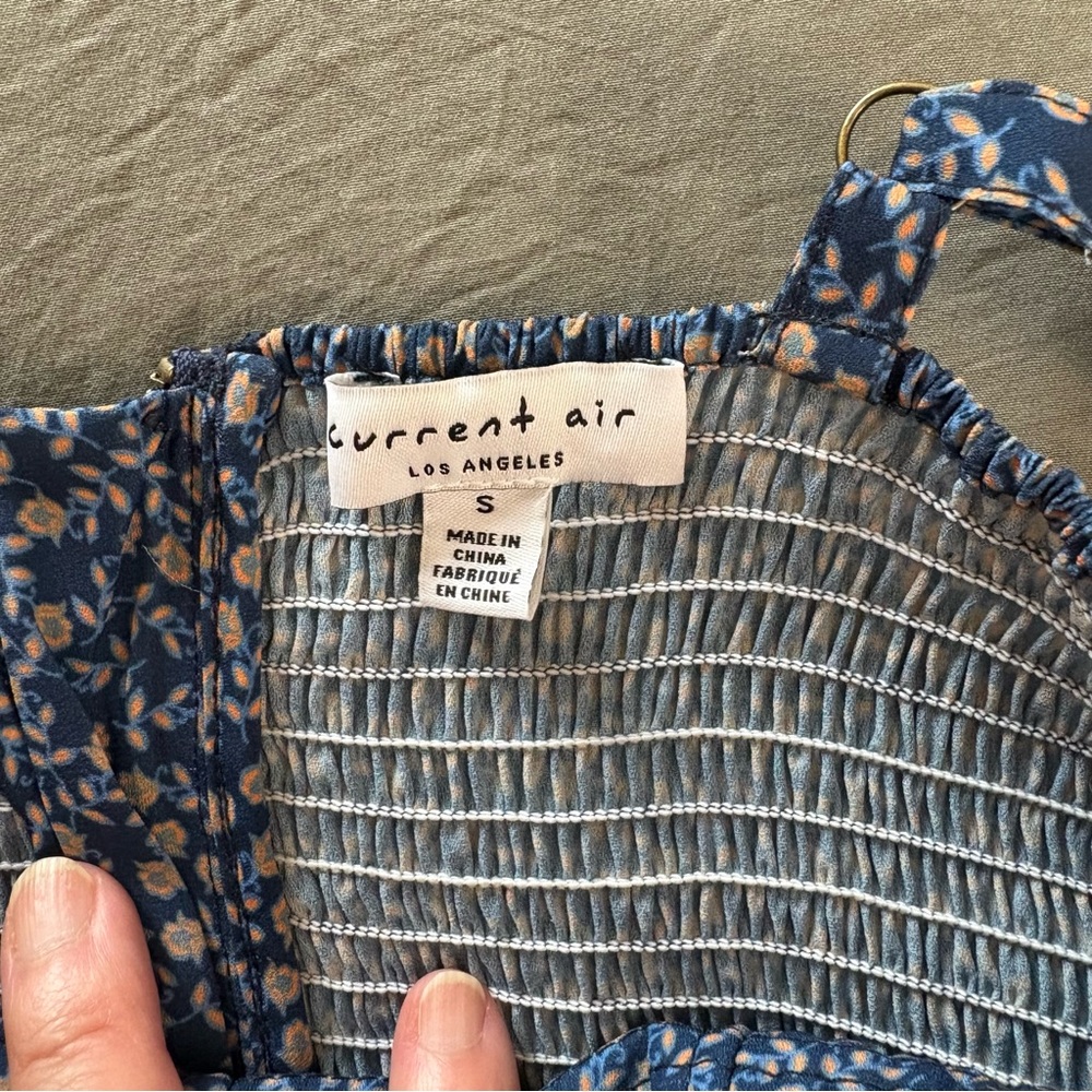 Current Air Contrast Quilted Bodice Maxi Dress In Navy and Multi. Size Small. - Picture 4 of 15